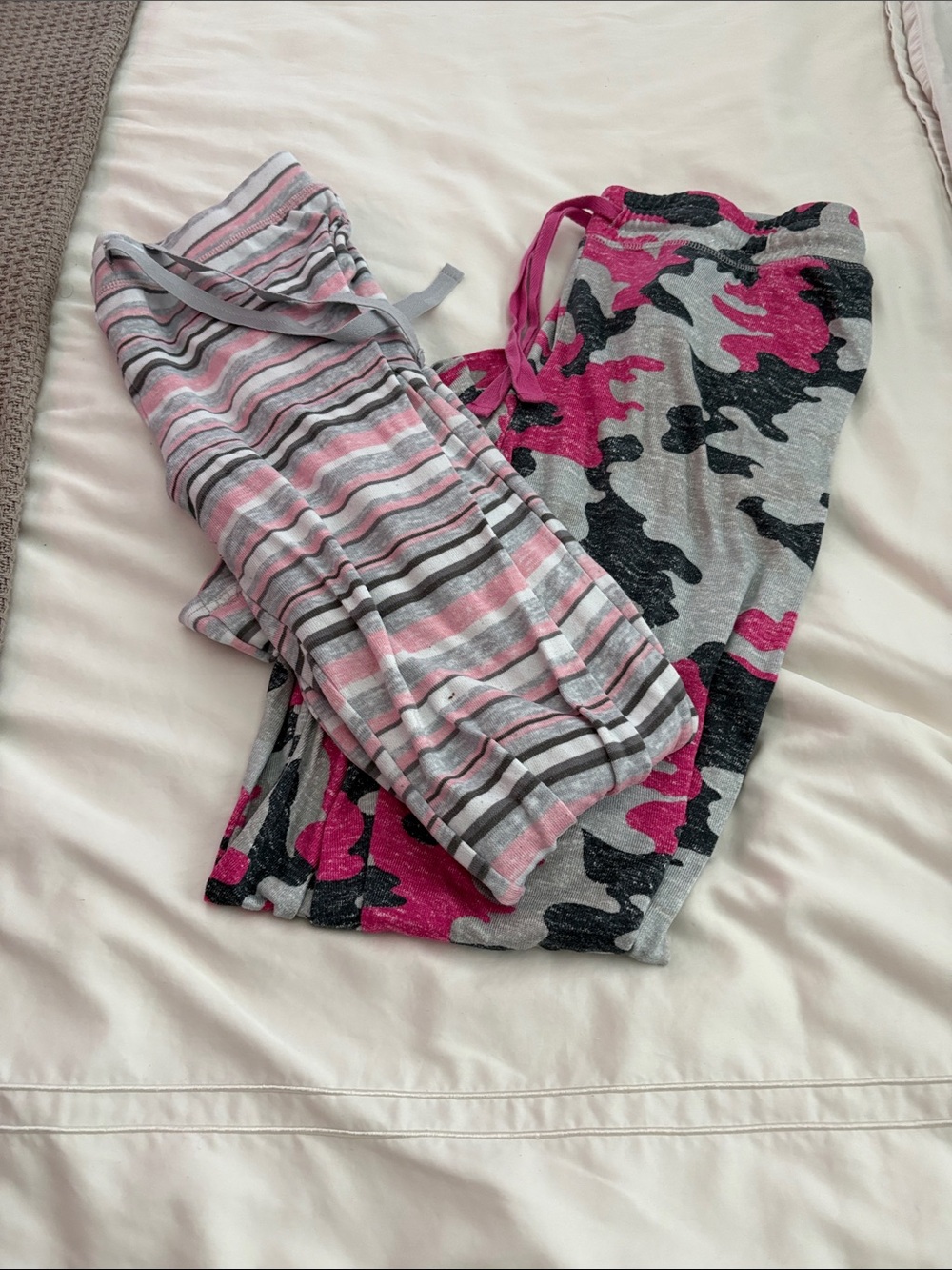 Pink & Gray Camo Pajama Pants - Soft Cotton Blend
